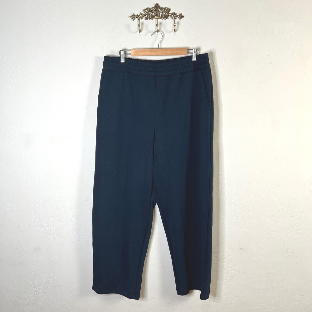 Uniqlo Sweat Pants Wide Leg UNIQLO:C Clare Waight Keller Womens XL Navy Blue NEW
